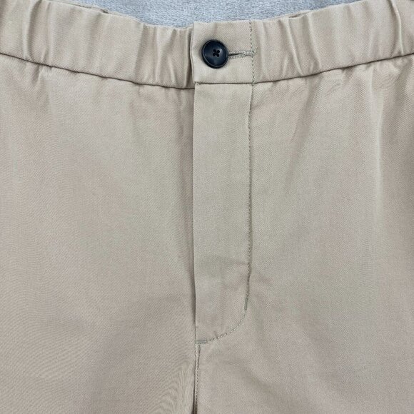 Everlane The Pull On Performance Chino Short 7" Tan Beige Elastic Waist - Picture 3 of 11